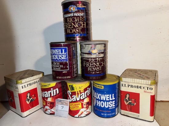 Coffee Cans Assorted lot (Empty)