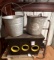 2 Antique Galvinizes Buckets and Distribution box for Water pipe
