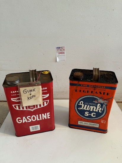 Gasoline and Degreaser Antique cans
