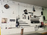 Wall of Tools and Misc Pry Bars, Putty Knives, Air Blowers,