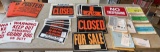 Signs Closed, Posted, No Tresspassing, Keep Out, For Sale
