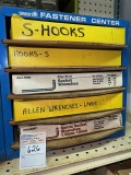 Fastener and Display Case hooks and Allen Wrenches