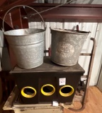 2 Antique Galvinizes Buckets and Distribution box for Water pipe