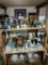 Shelf, contents, three shelves, dishes, China, pottery
