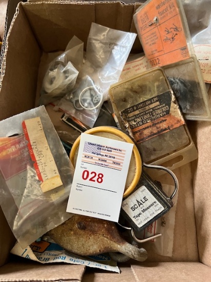 Miscellaneous nails , faucet repair kit, tape measure