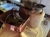 Basket of antiques and pump Sprayer