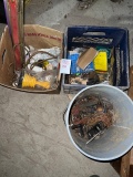 Bucket, with chain, straps, plunger, PVC, plumbing