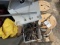 pallet of plumbing, hose , sink