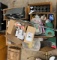 military grenade empty cans, bubble wrap and shipping supplies pallet