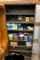 gray shelf and contents
