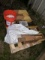 blasting media, fan , wood storage boxes