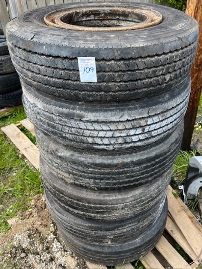 (6) Low Boy tires and wheels 215/70R17.5