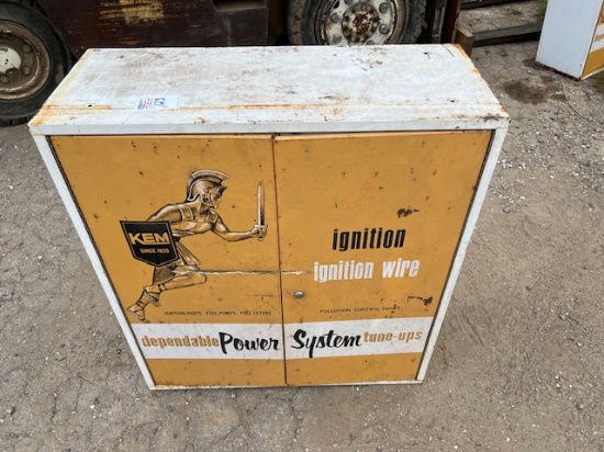 Vintage KEM Auto Parts Metal Cabinet