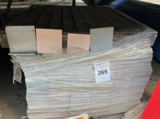 pallet of blue and pink tile