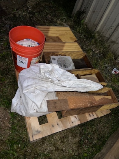 blasting media, fan , wood storage boxes