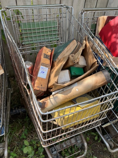 shopping cart with contents automotive repair manuals