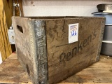 Renkens antique wood milk crate