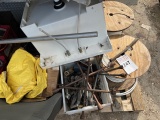 pallet of plumbing, hose , sink