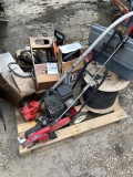 pallet of miscellaneous radio, edger ,wire