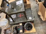pallet of military items , case actuators , antique aluminum military hair