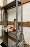 gray shelf and contents