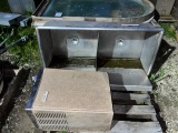 stainless double sink and water fountain
