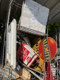 shopping cart with contents antique sign