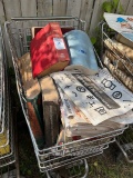 shopping cart with contents repair manuals