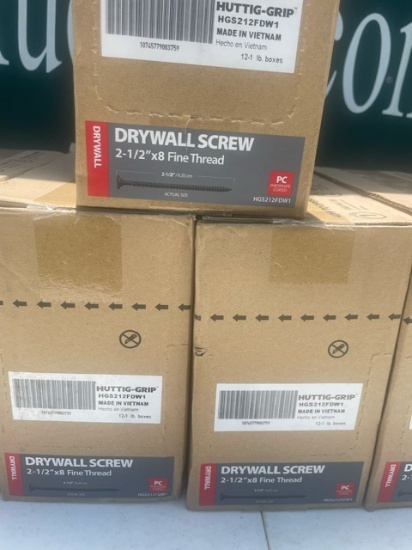 60 one pound boxes of 25 in drywall screws.