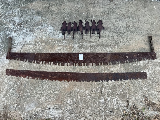 antique saws and cowboy hanger