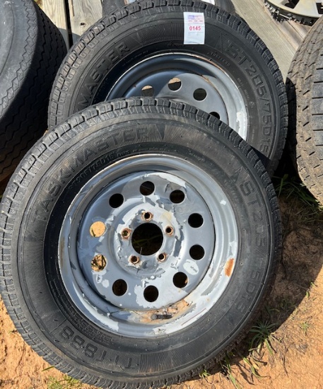 (2) trailer rims and tires