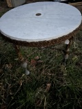 antique cherub legged marble top side table