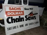 Antique chainsaw metal sign Large sign