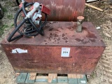 large square diesel fuel tank and 12 volt transfer pump