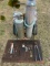 large cutting torch, cart and tools