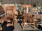 five solid wood chairs, Amish made
