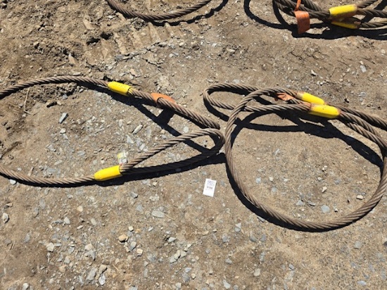Pair of chokers metal rope slings