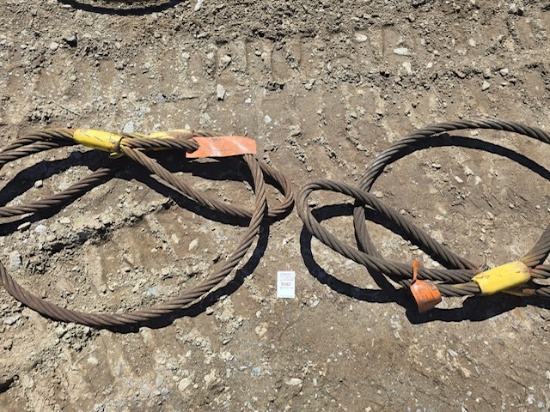 Pair of chokers metal rope slings