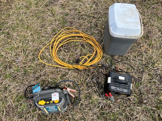 extension cord cooler, jump box battery charger