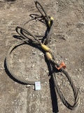 Pair of chokers metal rope slings