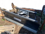 Hydraulic angle, dozer blade with quick attach skid steer style.