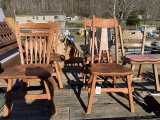 five solid wood chairs, Amish made