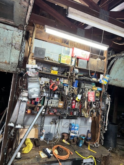 Wall and shelf of tools and hardware automotive