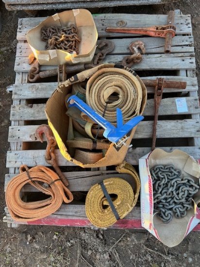 Ratchet straps, Chains, hooks and misc.