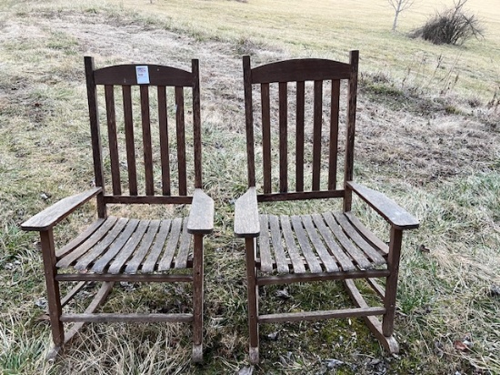 Pair of Wooden Rocking Chairs
