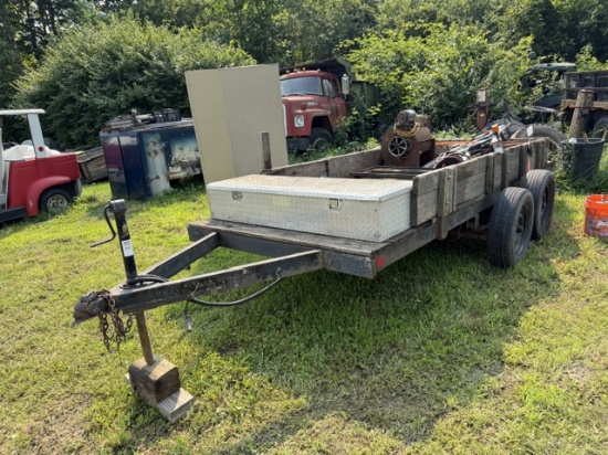 Trailer 2 Axels - Wood Floor - Bill of sale - No Title - No contents with this lot