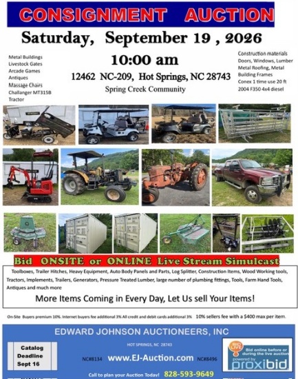 Welcome to the Auction - Onsite and Online Auction