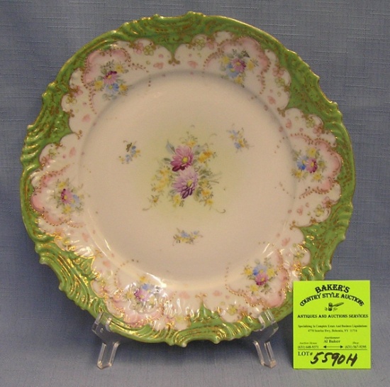 Antique floral decorated serving plate