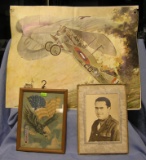 Group of three vintage military collectibles