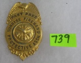 Vintage Sunrise Fireman Protective badge